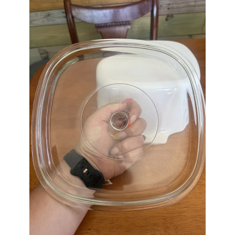 Corning Ware Shadow Iris 3 Liter A-3-B Square Casserole & A-9-C Clear Lid